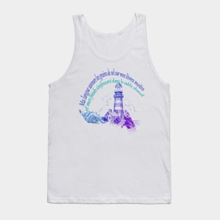 French Summer Beach Quote In Blue Tank Top